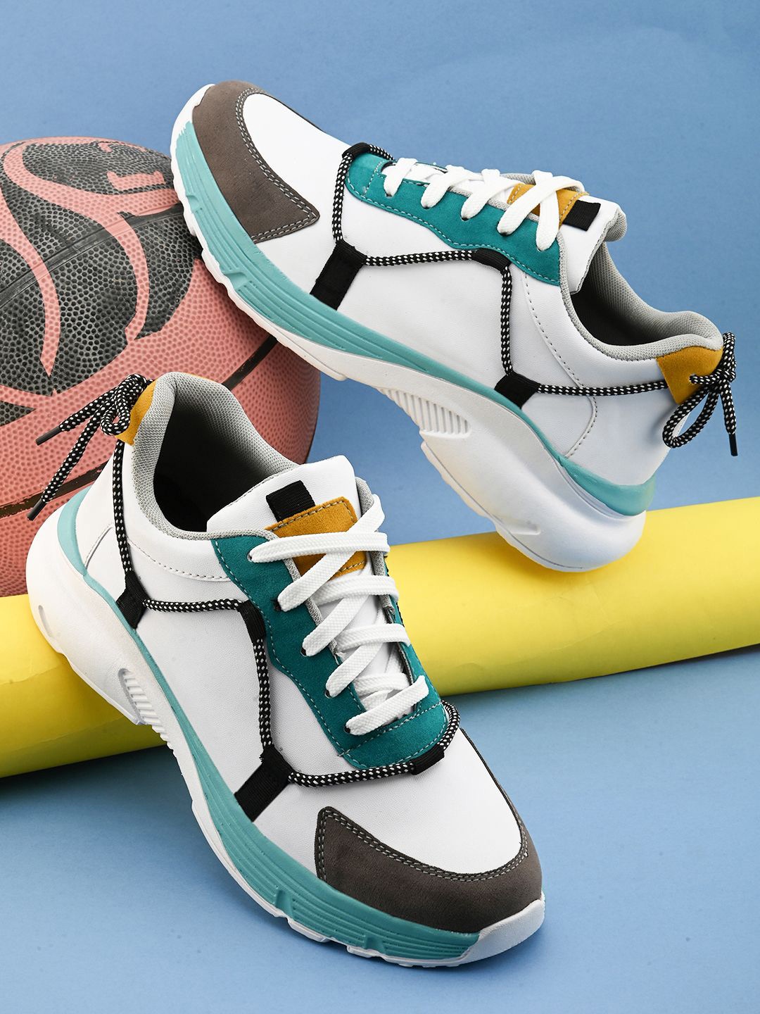 

mr.wonker Men Running Shoes, White