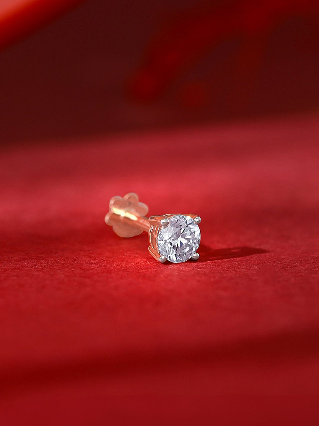 

GIVA 18KT Rose Gold Minimal Diamond Nose Pin