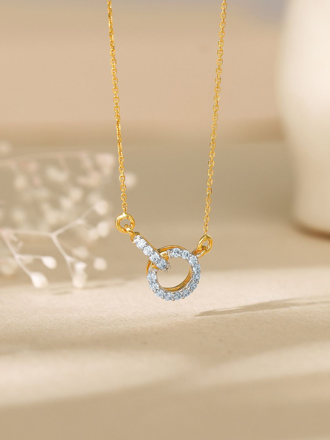 

GIVA 18K Gold Interconnected Diamond Necklace