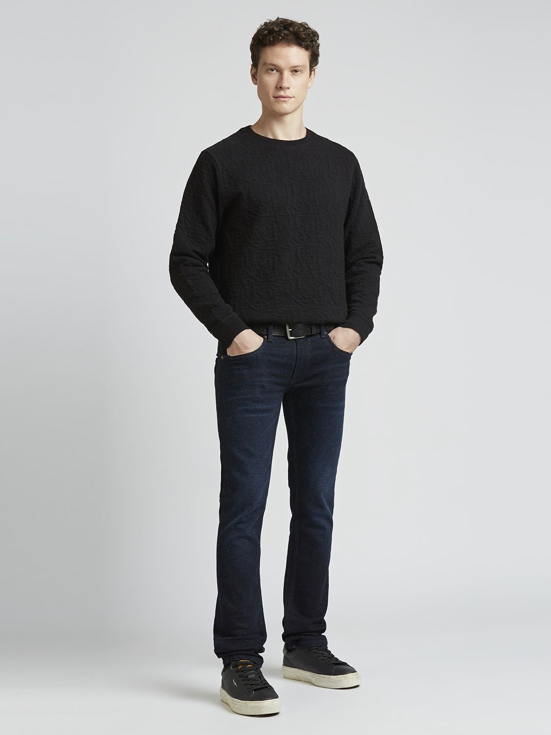 

Pepe Jeans Men Solid Round Neck Cotton Pullover Sweatshirt, Black