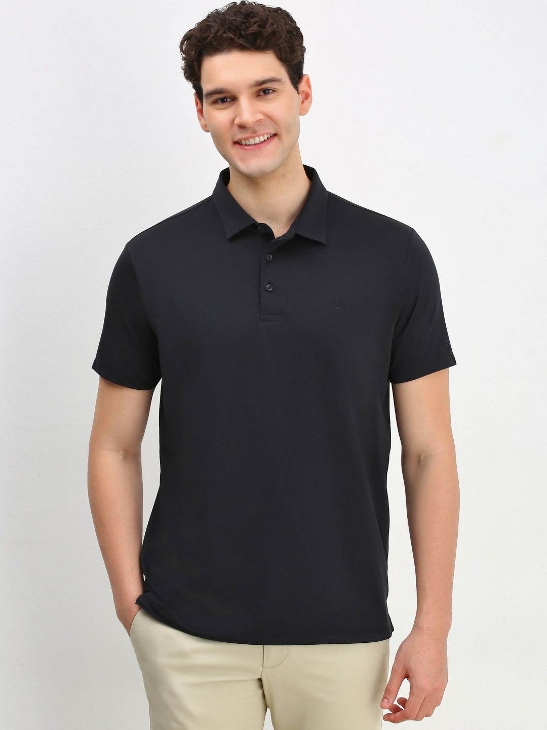 

Allen Solly Sport Men Solid Polo Collar T-shirt, Black