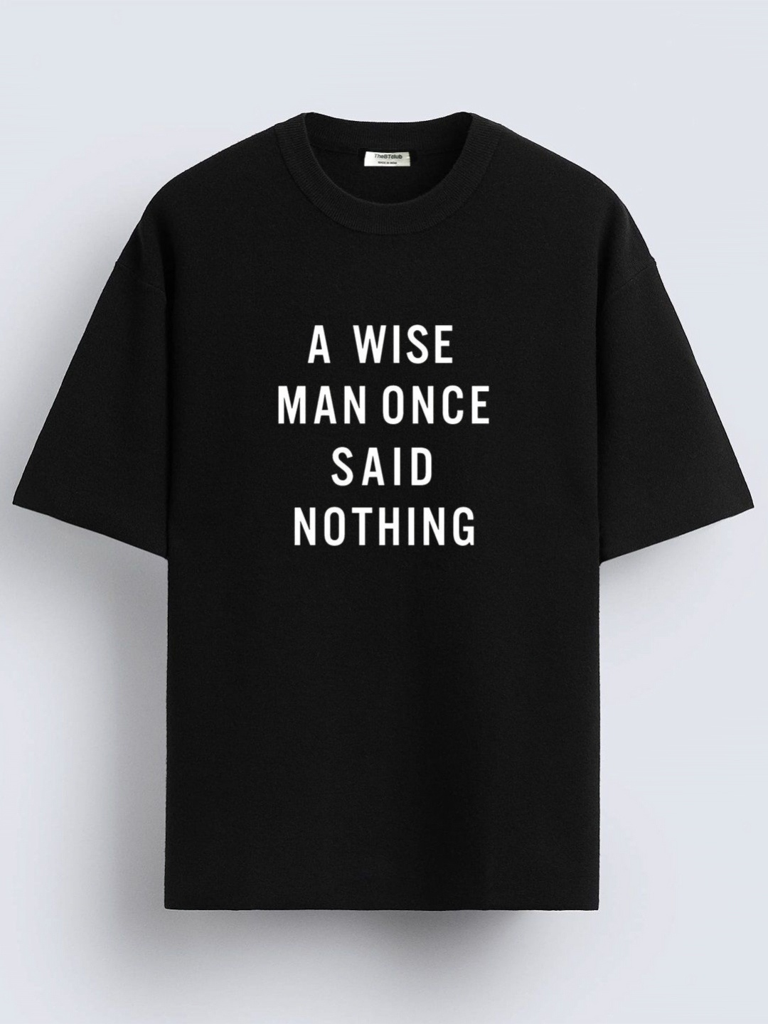 

TheBTclub Men Printed Drop-Shoulder Sleeves T-shirt, Black