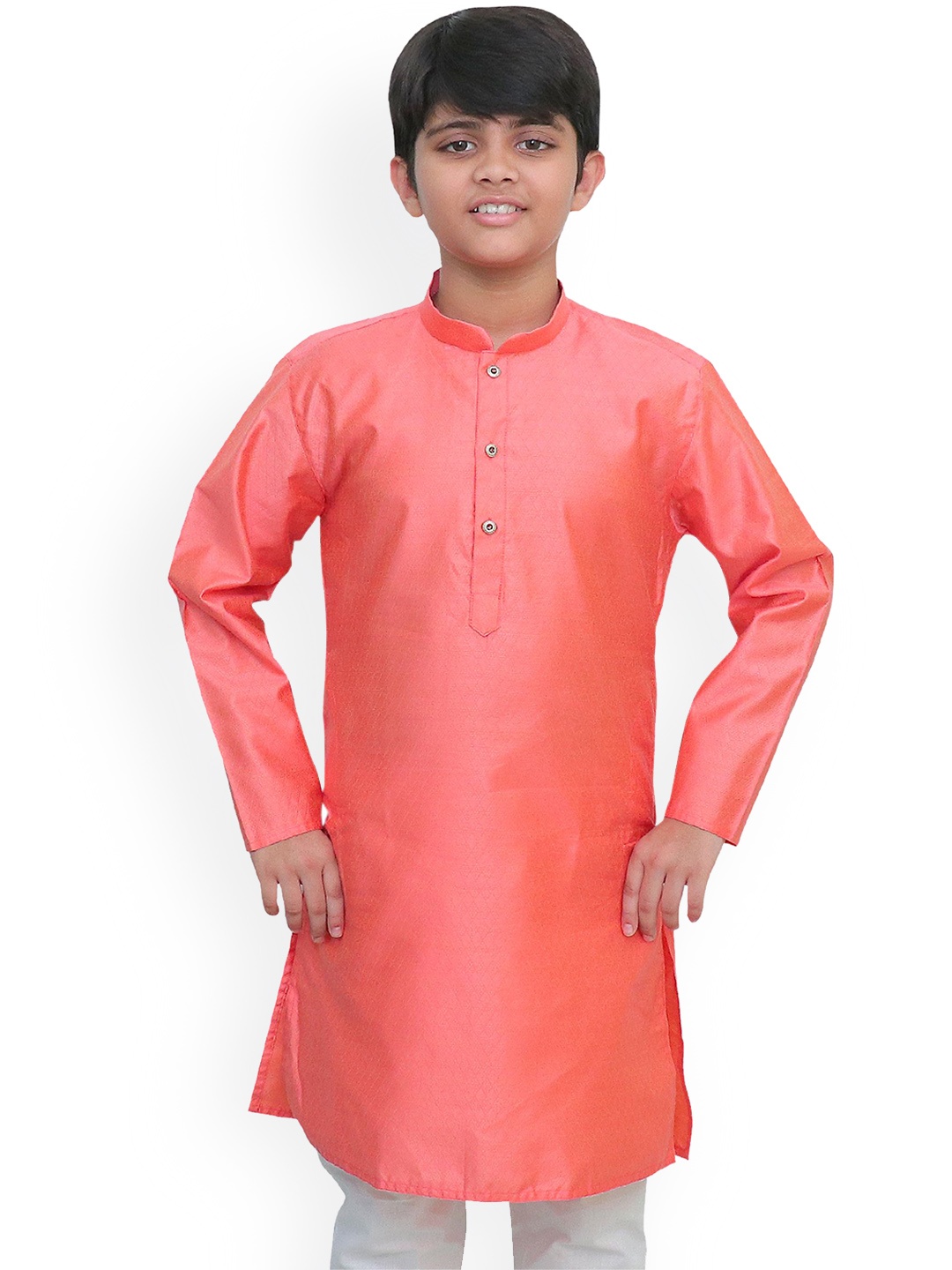 

BAESD Boys Thread Work Dobby Kurta, Peach