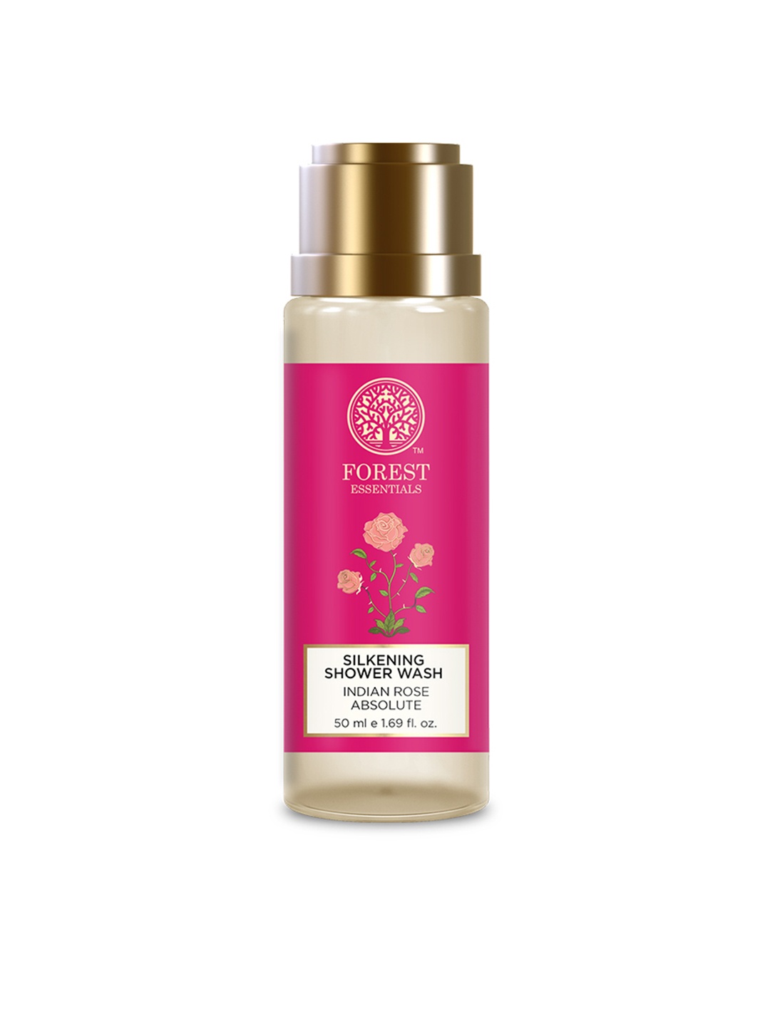 

Forest Essentials Indian Rose Absolute Silkening Shower Wash - 50 ml, Gold