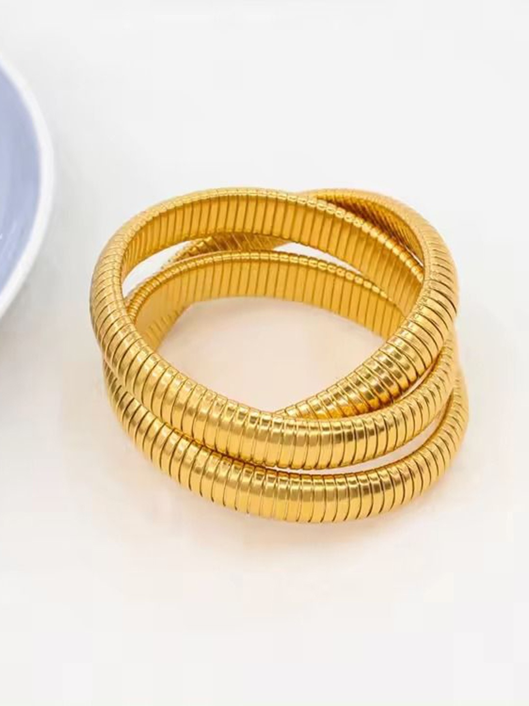 

MEENAZ Gold Plated Stainless Steel Multistrand Bracelet