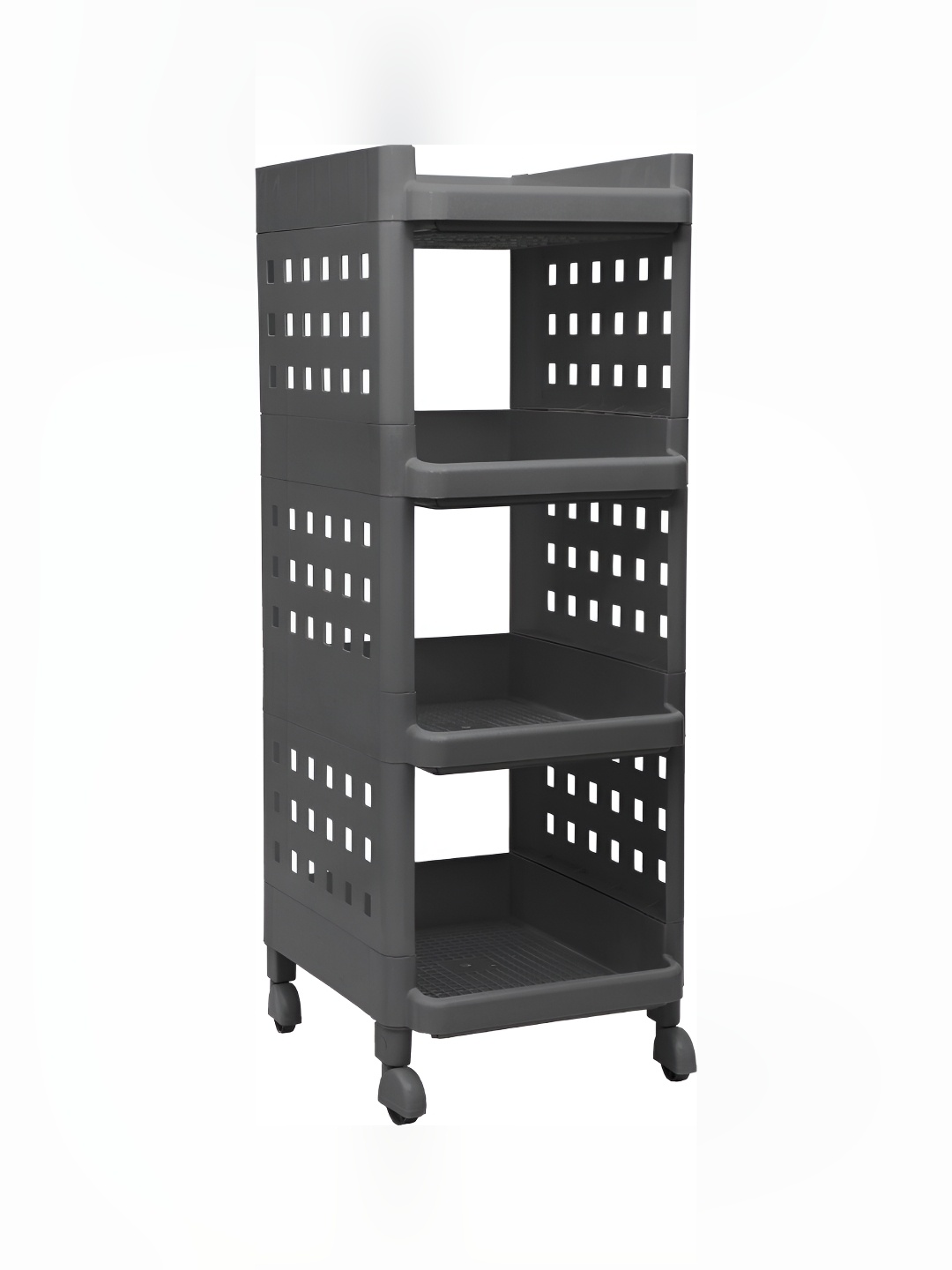 

SELVEL Grey Self Design 4 Tier Break Resistant Multi Purpose Rack
