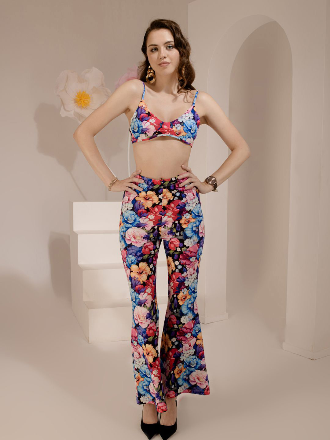 

TANDUL Women Floral Printed Maxi Dress, Blue