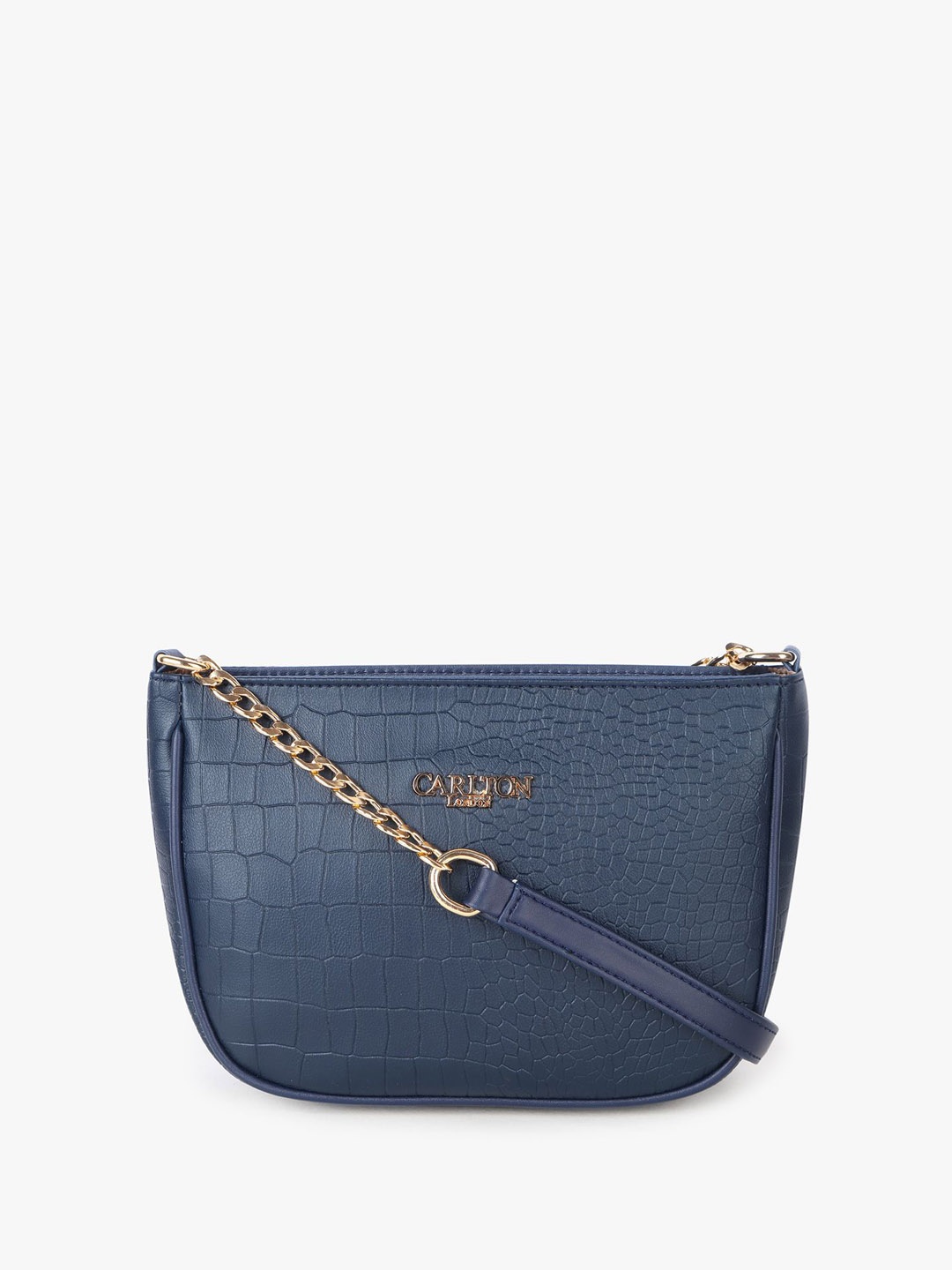 

Carlton London Women Textured Structured Sling Bag, Navy blue