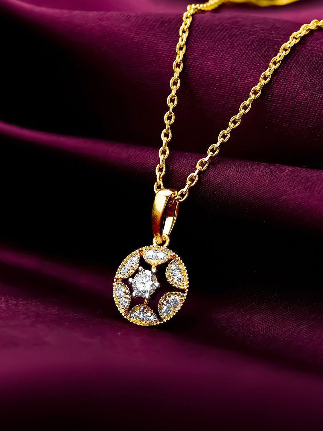 

GIVA Women 14K Gold Diamond Pendant