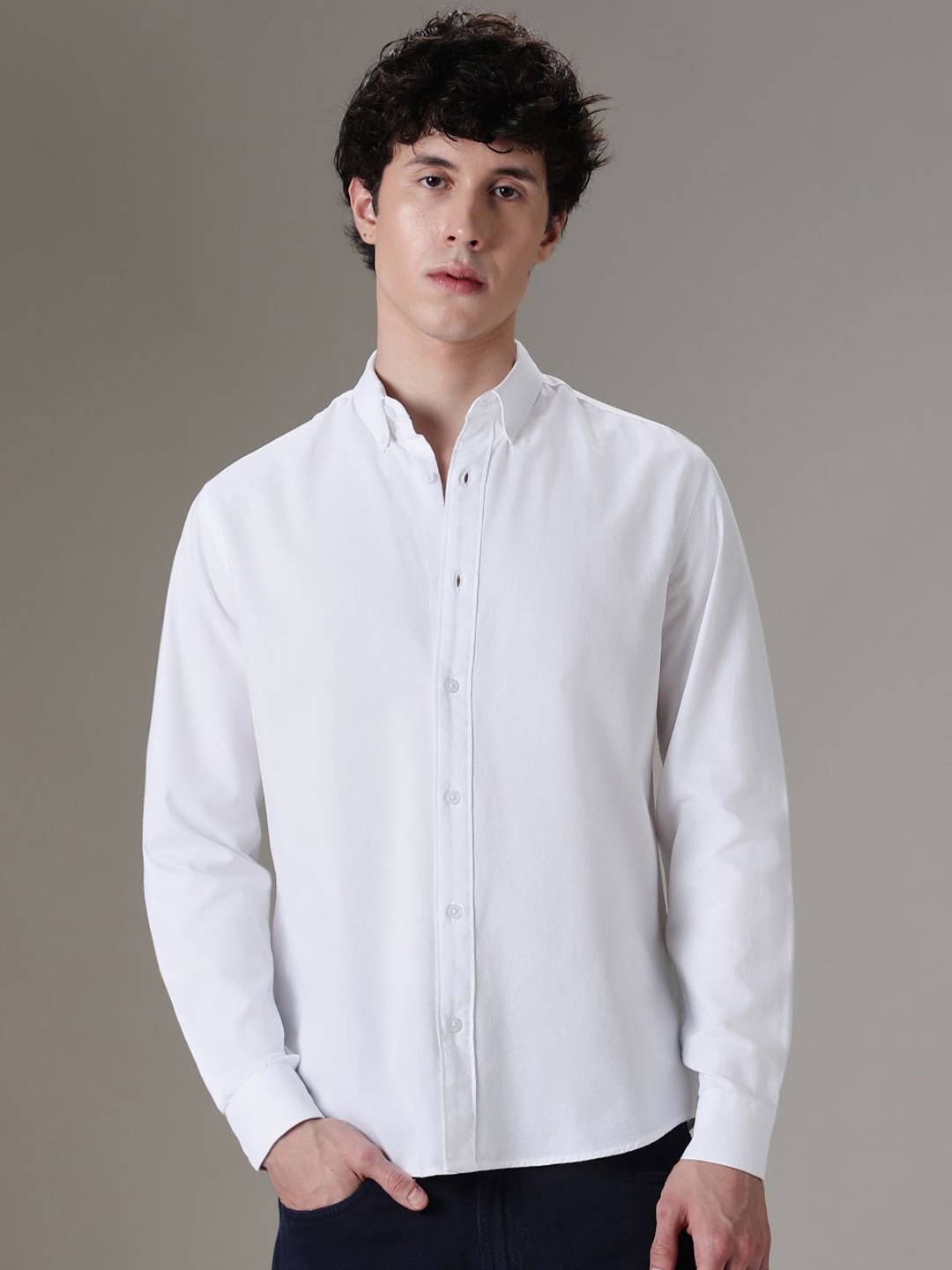 

Banana Club Men Classic Slim Fit Opaque Casual Shirt, White
