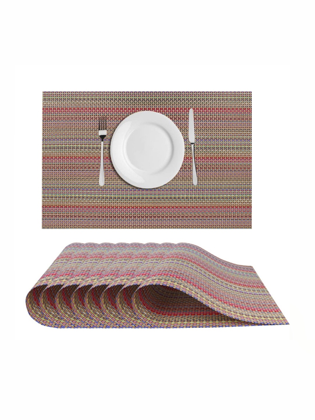 

LooMantha Maroon 8 Pieces Textured Table Placemats