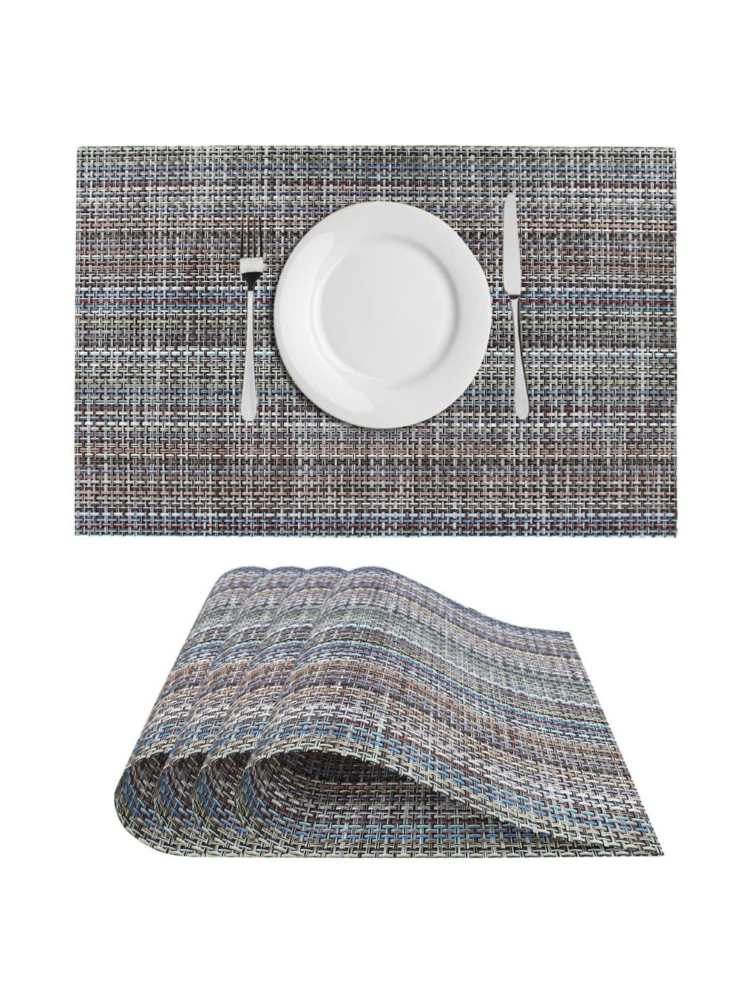 

LooMantha Grey 4 Pieces Striped Table Placemats