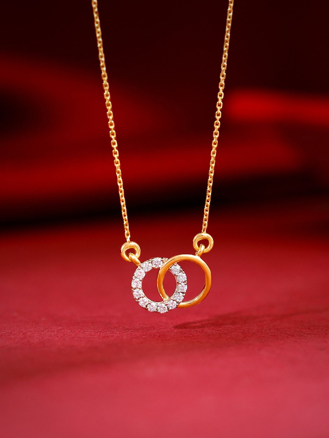 

GIVA 18K Gold Radiant Orbit Diamond Necklace