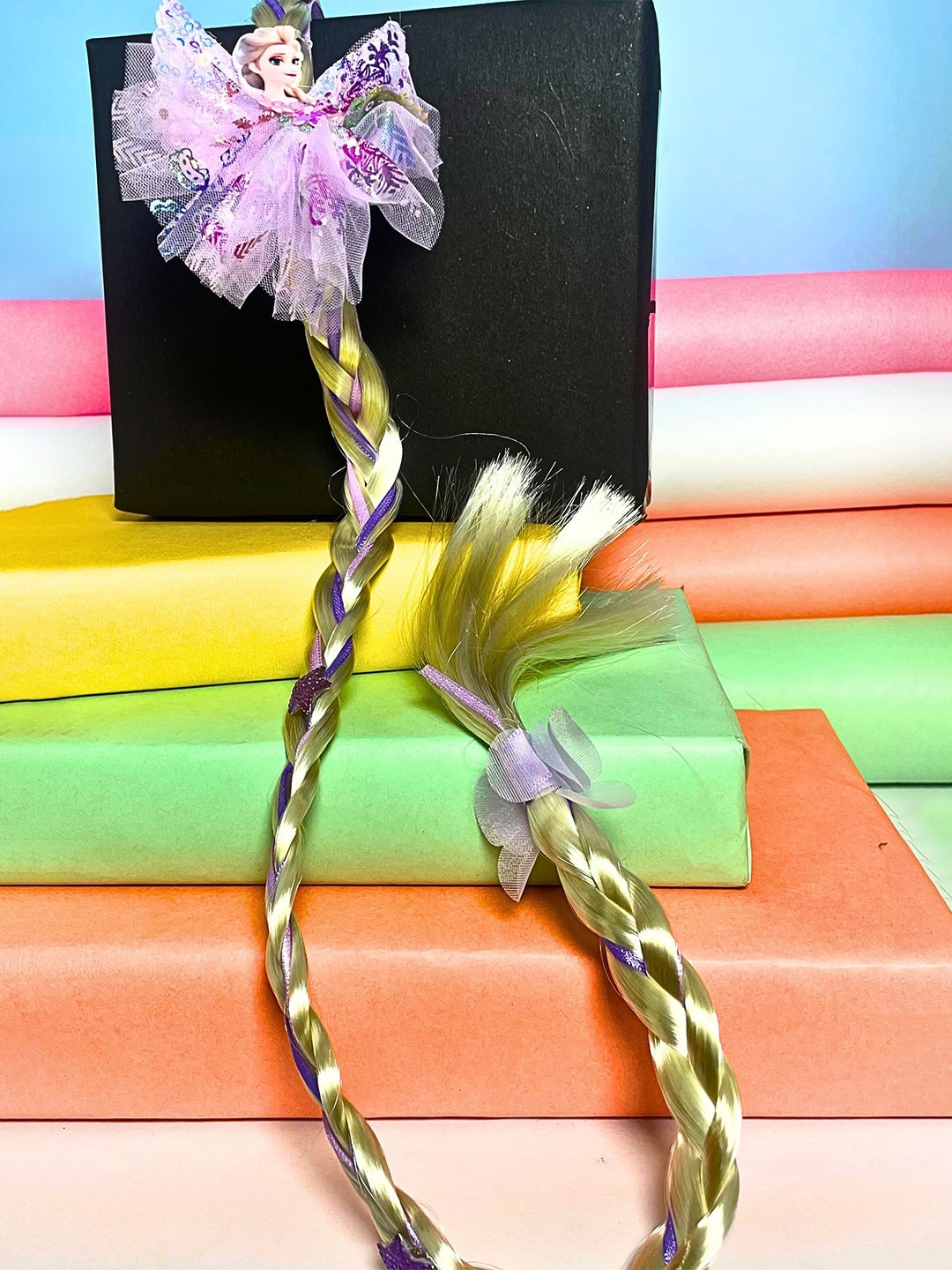 

MANSIYAORANGE Girls Long Pony Style Hairband, Purple