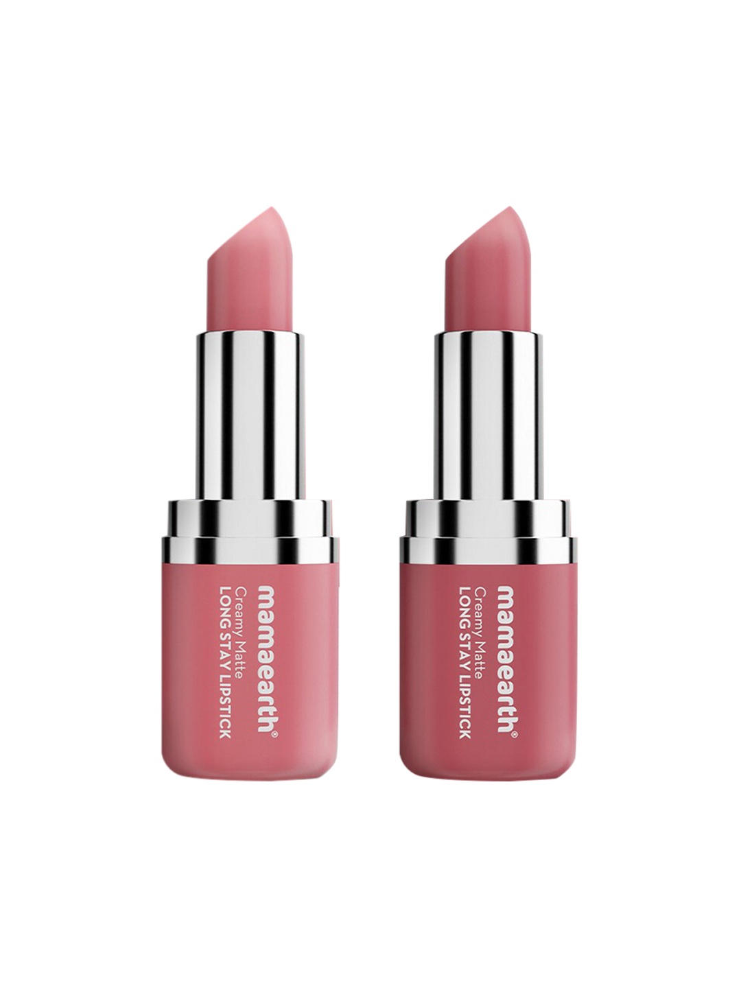 

Mamaearth Set Of 2 Creamy Matte Long Stay Lipstick 4.2g Each - Hibiscus Nude & Rose Nude