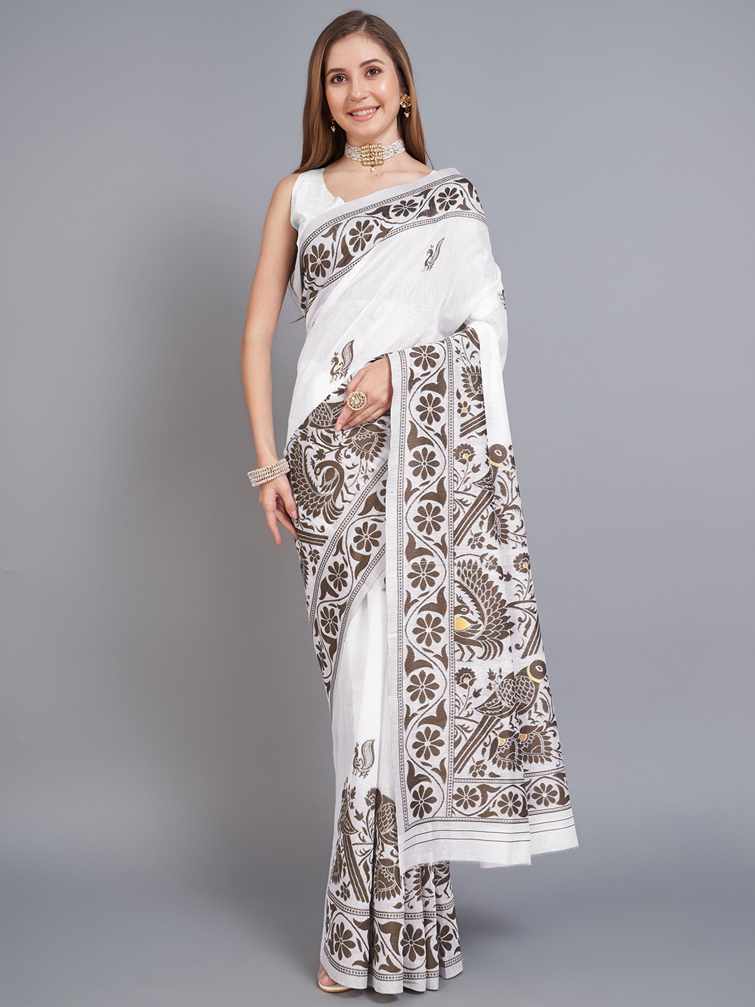 

Kriyansh Woven Design Zari Banarasi Saree, Coffee brown