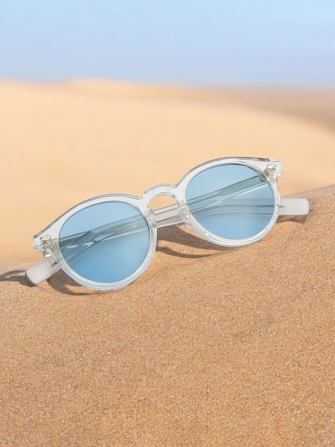 

Ted Smith Unisex Round Sunglasses with Polarised and UV Protected Lens, Blue