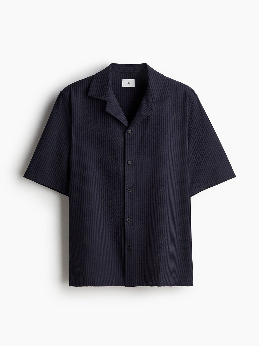 

H&M Men Seersucker Shirts, Blue