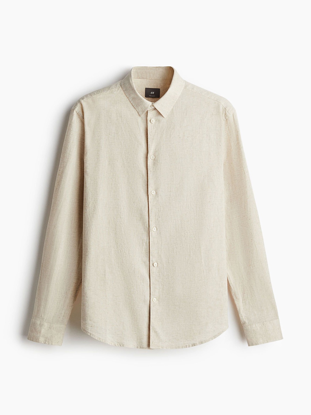 

H&M Men Long Sleeves Shirts, Beige