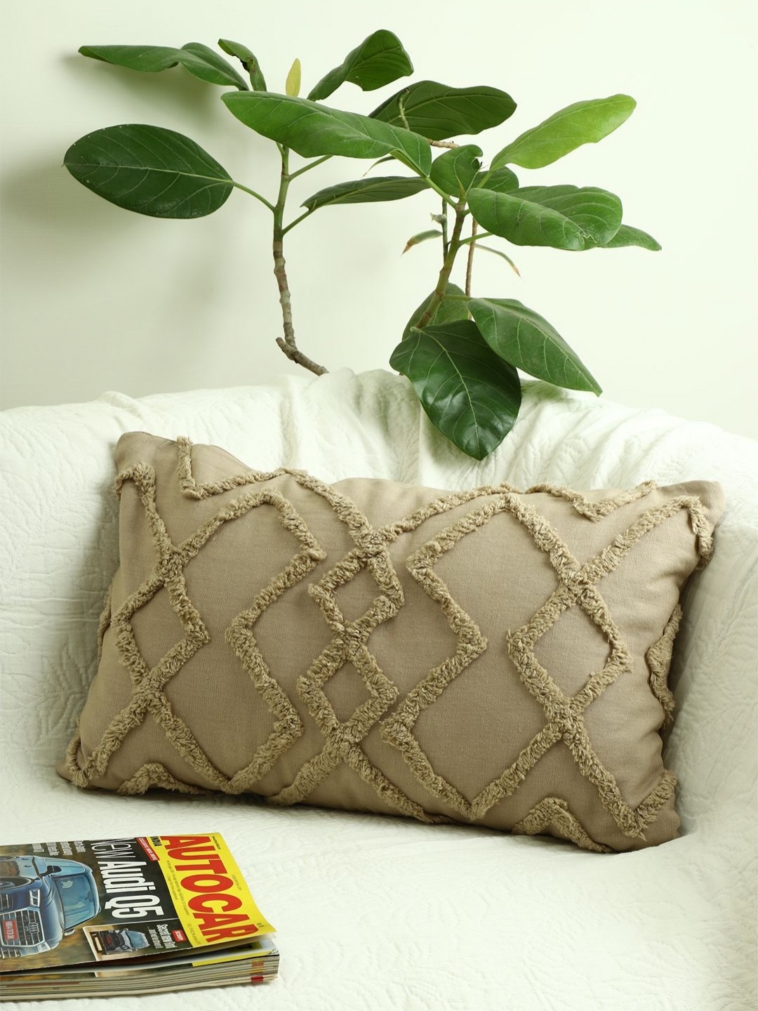 

Jamio Firati Brown Self Design Rectangle Cotton Cushion Covers