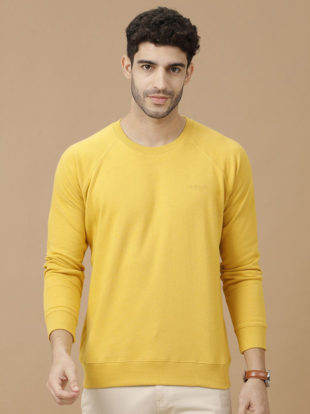 

CAVALLO by Linen Club Men Sweatshirt, Yellow