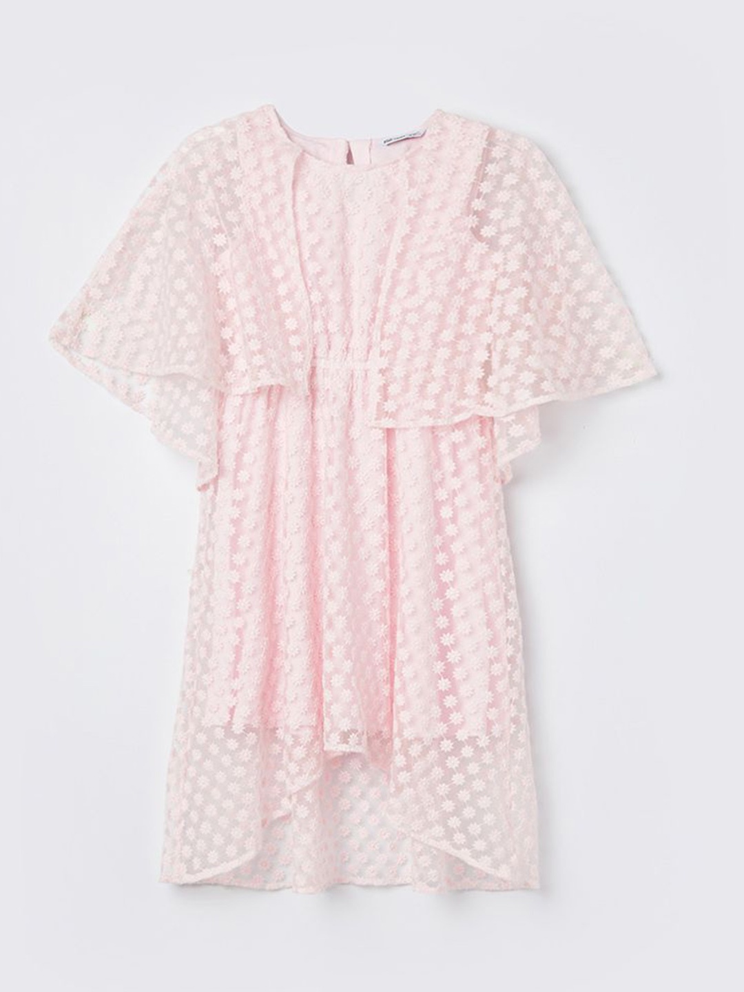 

Fame Forever by Lifestyle Girls Embroidered Flared Sleeve A-Line Dress, Pink