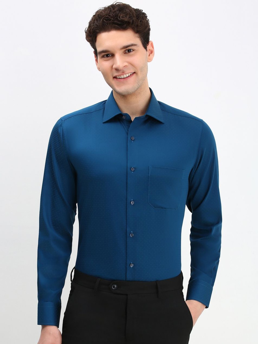 

Allen Solly Sport Men Solid Cotton Formal Shirt, Navy blue