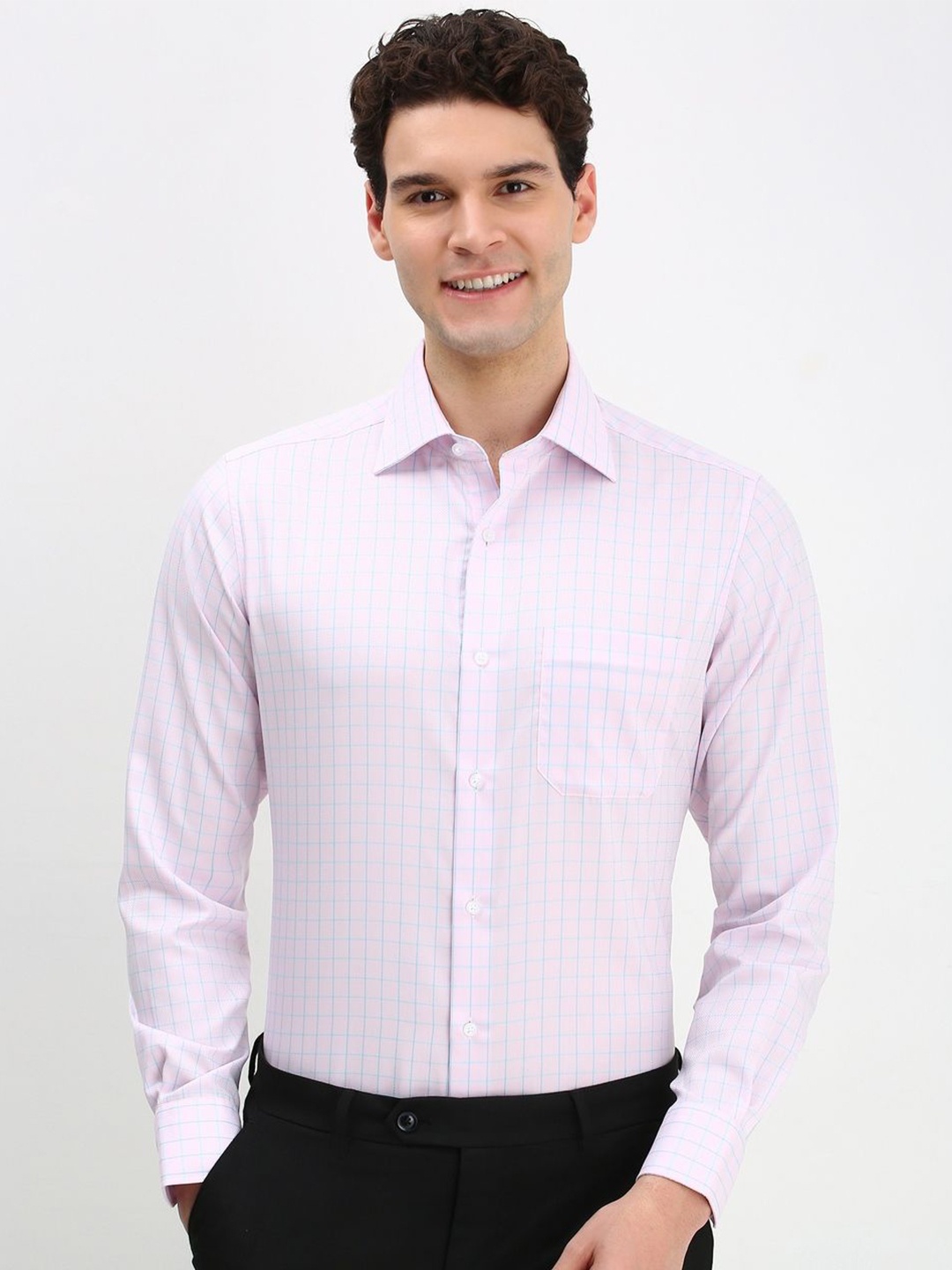 

Allen Solly Sport Men Checked Cotton Formal Shirt, Pink