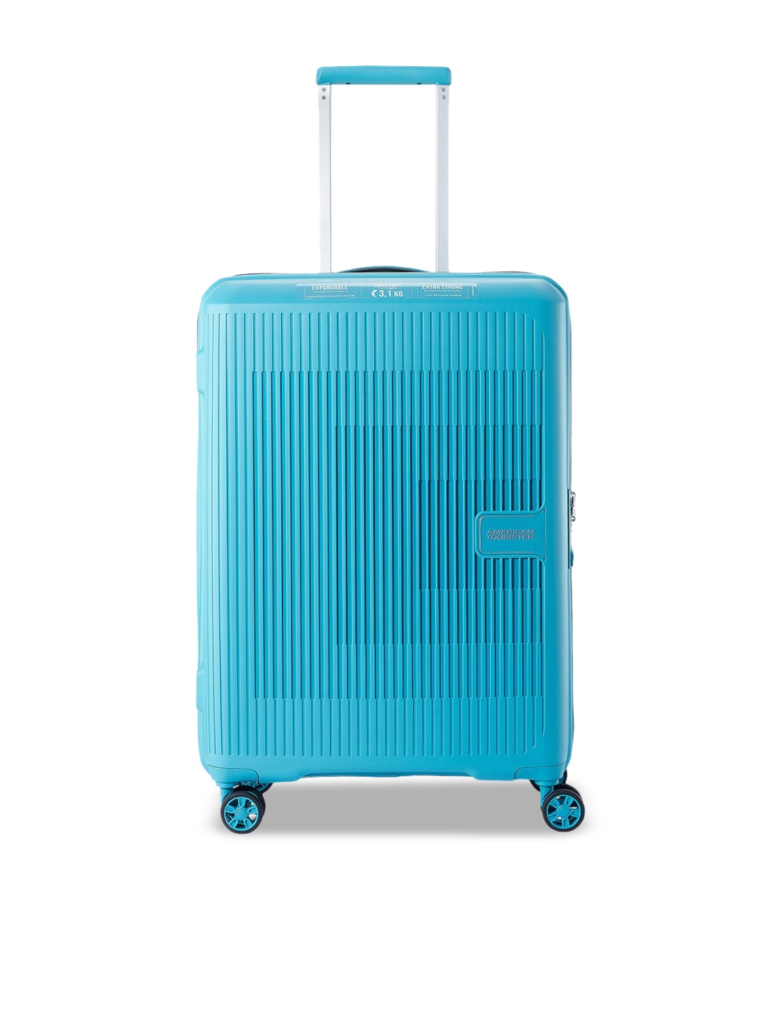 

AMERICAN TOURISTER Unisex Aerostep Textured Hard-Sided Trolley Bag, Turquoise blue