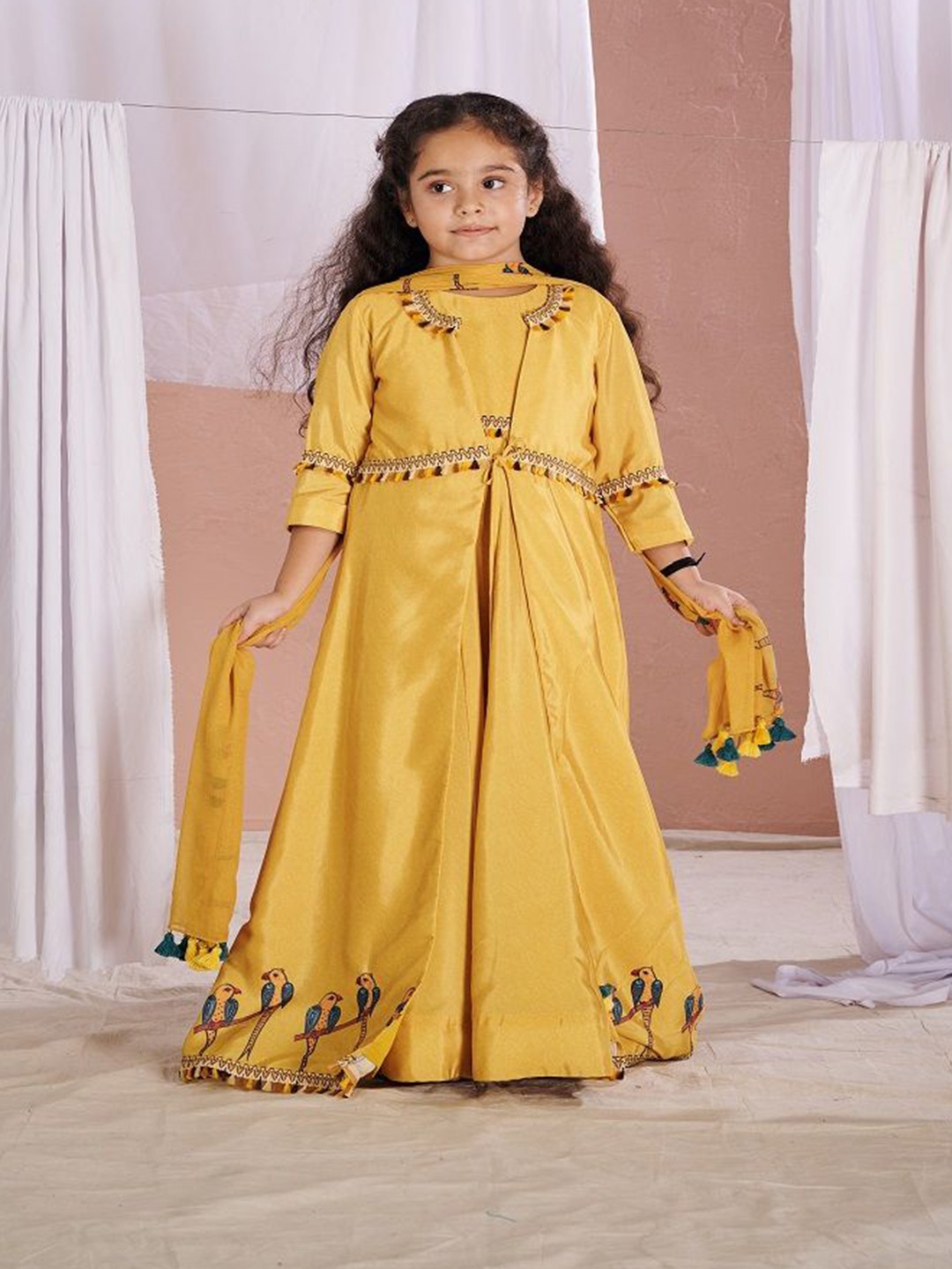 

Vivedkids Georgette A-Line Dress, Yellow