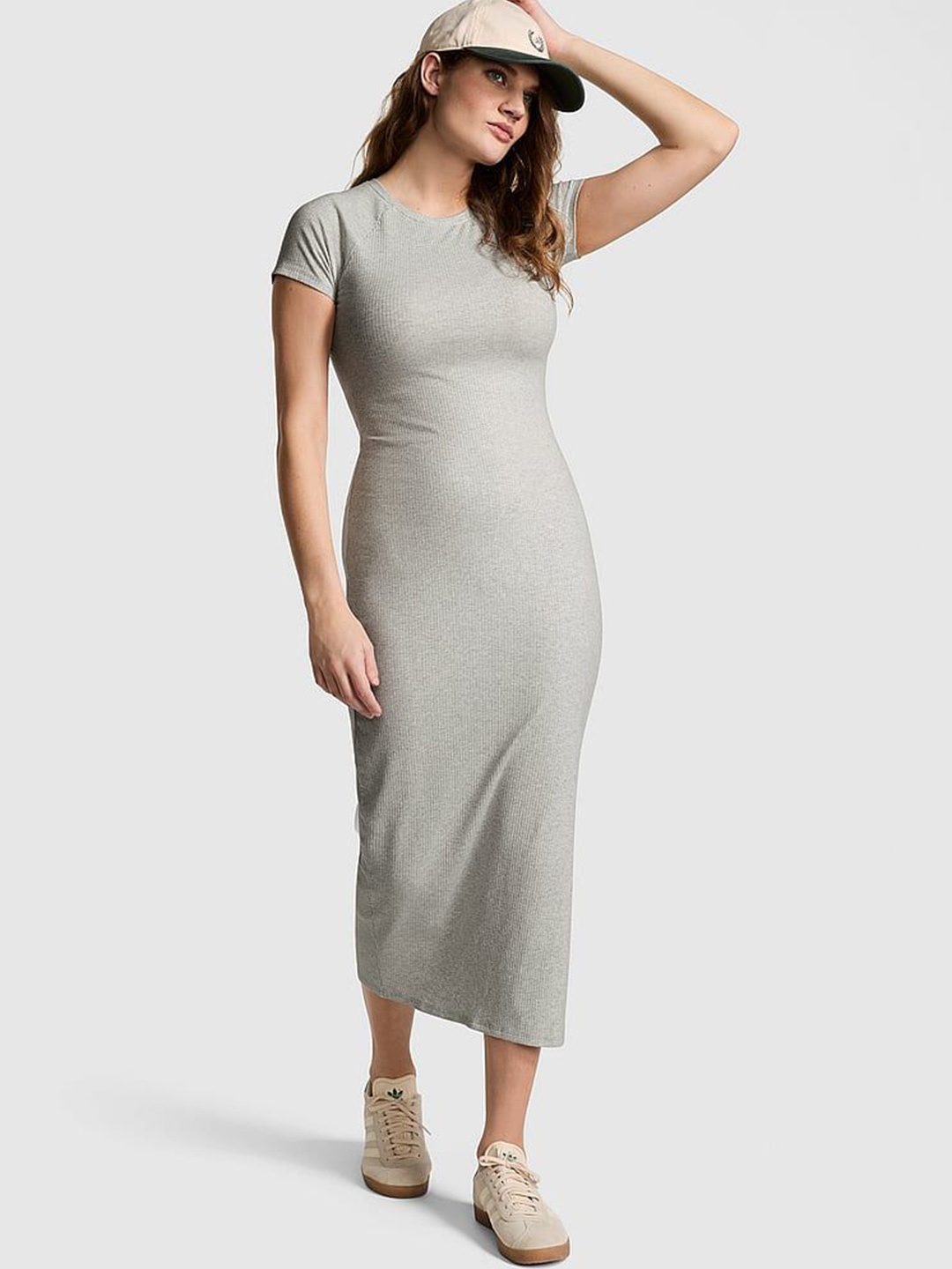 

Victoria's Secret Solid Sheath Midi Dress, Grey