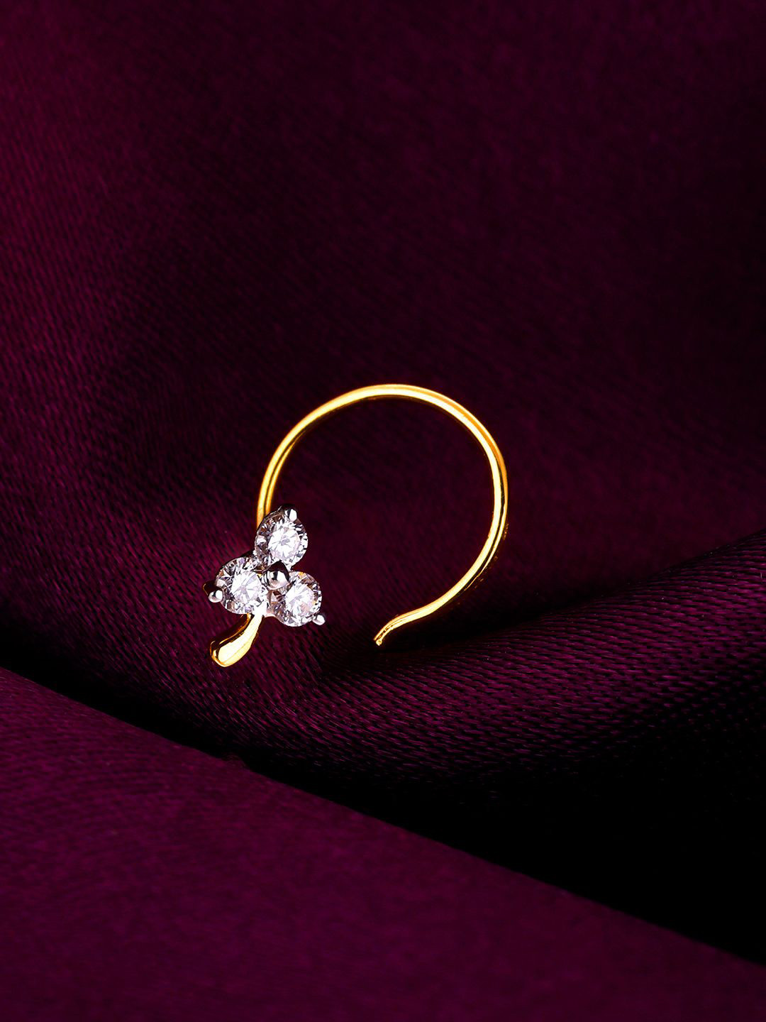 

GIVA 18KT Yellow Gold Bloom In Love Diamond Nose Pin