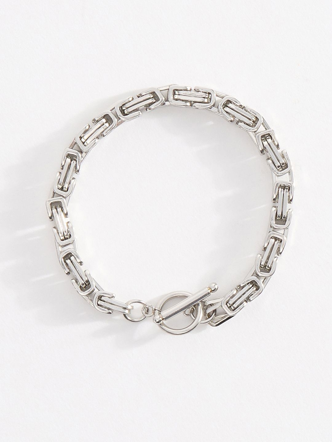 

THE BEAR HOUSE Men Silver-Plated Stainless Steel Link Bracelet