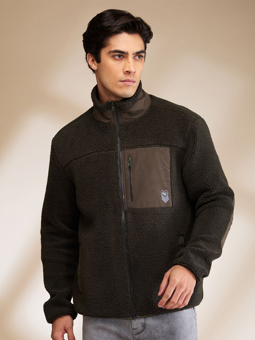 

Being Human Men Solid High Neck Sweatshirt, Green