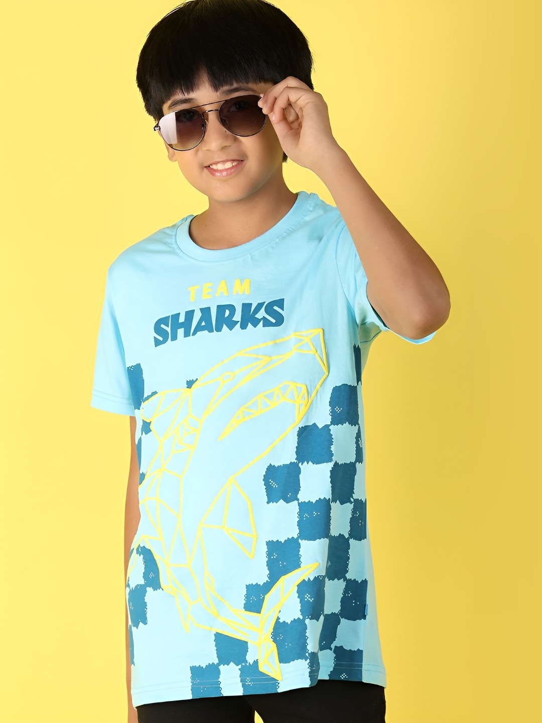 

V-Mart Boys Typography Printed Round Neck Cotton T-shirt, Blue
