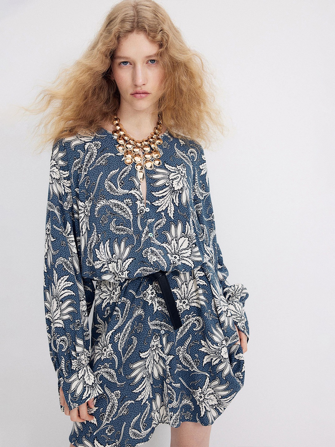 

H&M Floral Printed Dress, Blue