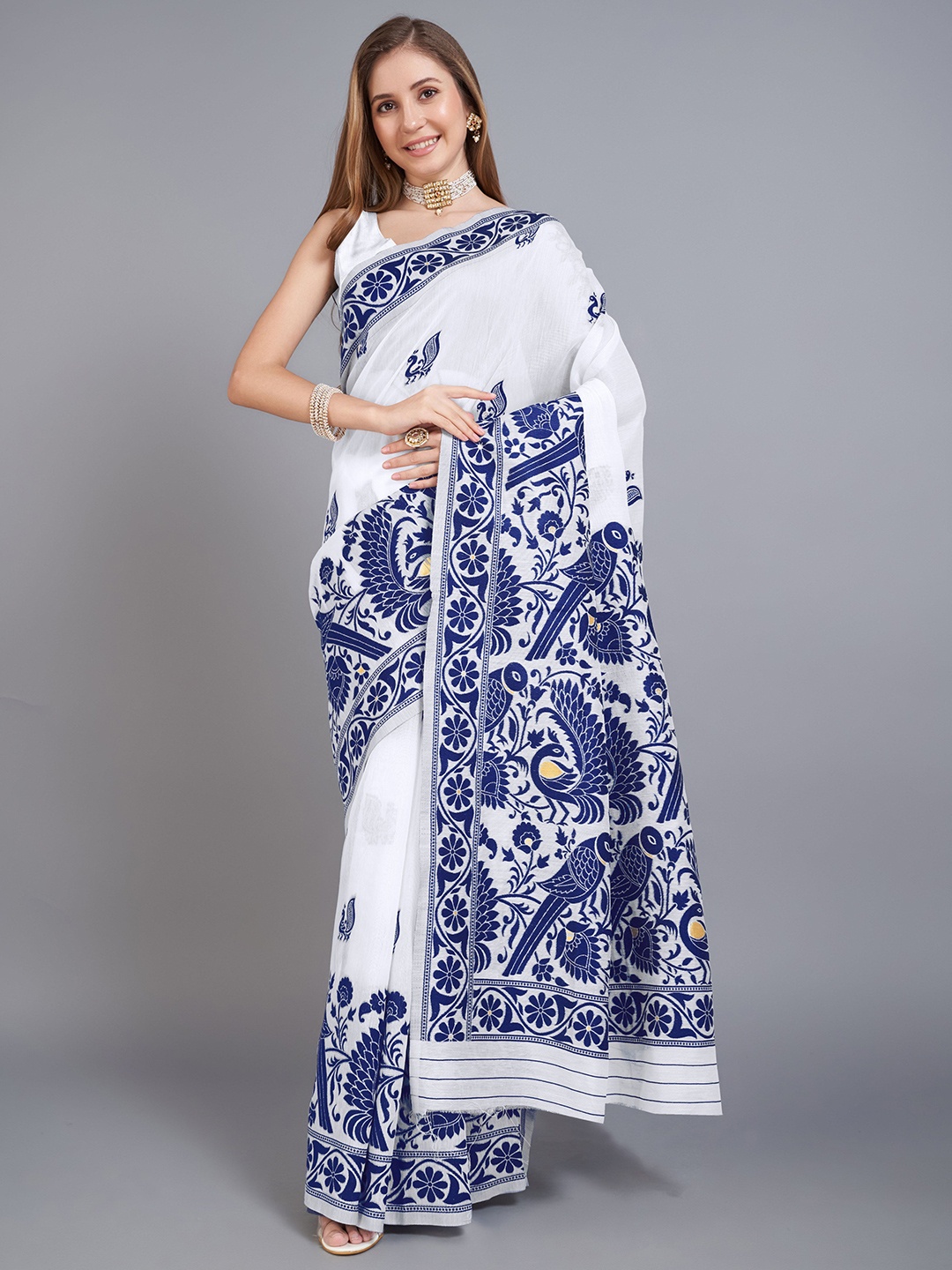 

Kriyansh Woven Design Zari Banarasi Saree, Navy blue