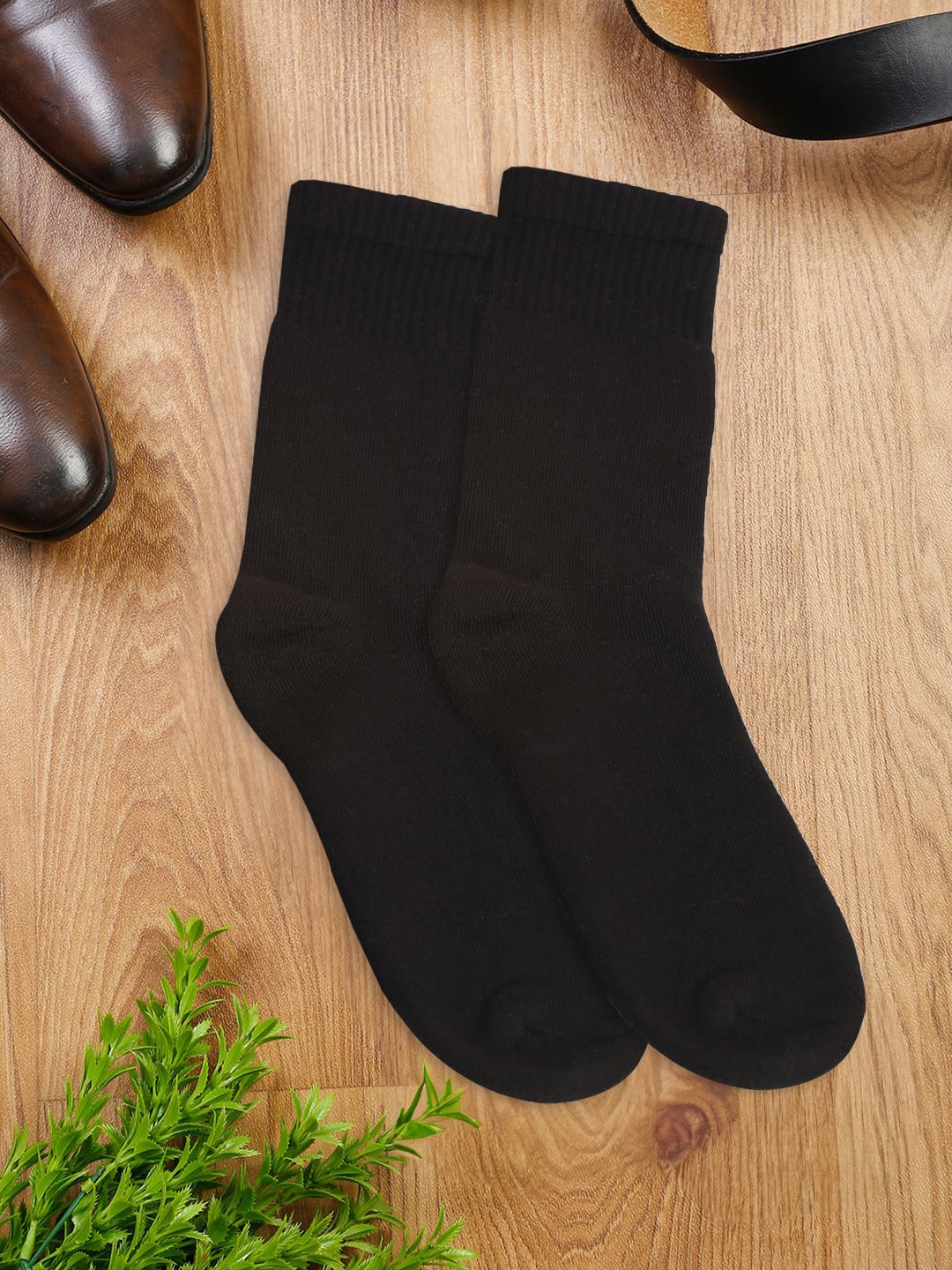 

LOUIS STITCH Men Patterned Calf Length Socks, Black