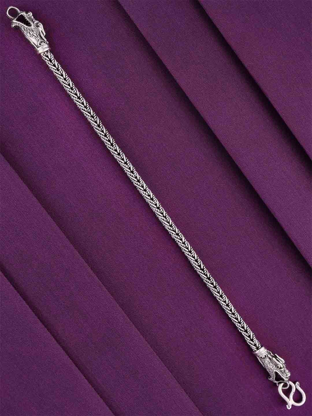 

KAI JEWEL Men Sterling Silver Rhodium-Plated Wraparound Bracelet