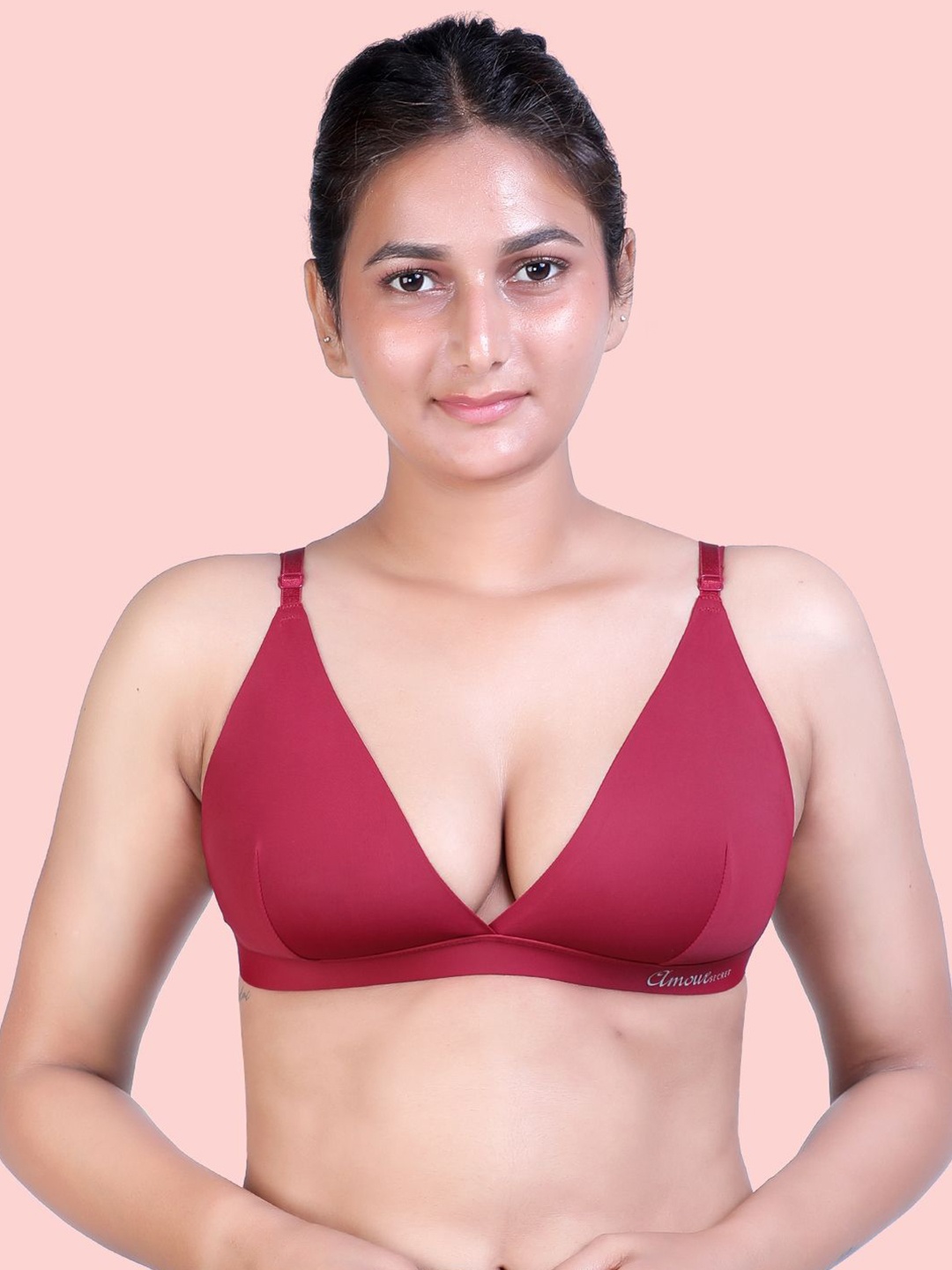 

Amour Secret Women Full Coverage Bralette Bra, Maroon