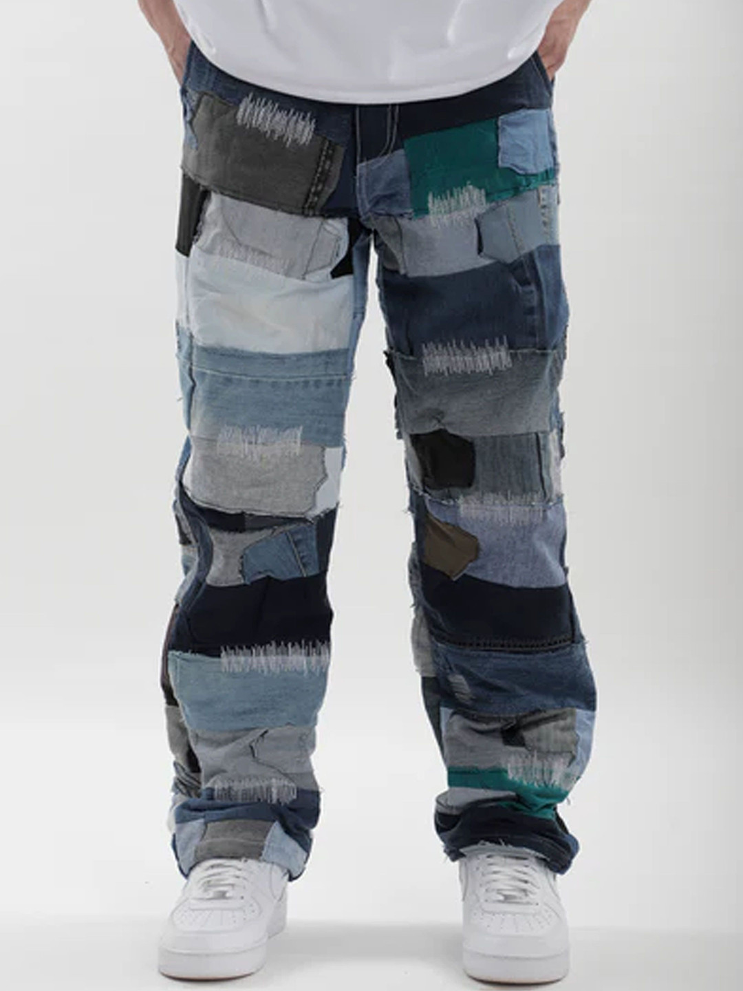 

TOFFLE Unisex Relaxed Fit Highly Distressed Heavy Fade Jeans, Blue