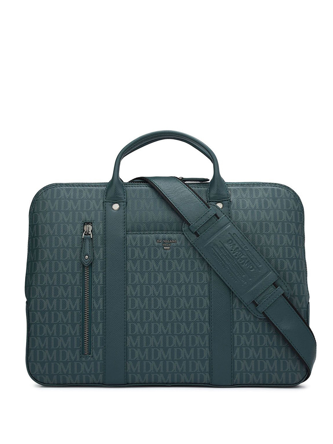 

Da Milano Unisex Printed Leather Laptop Bag, Blue