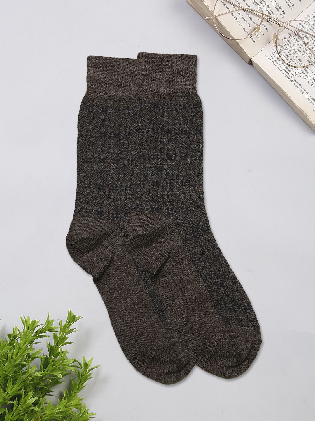 

LOUIS STITCH Men Patterned Ankle Length Socks, Brown