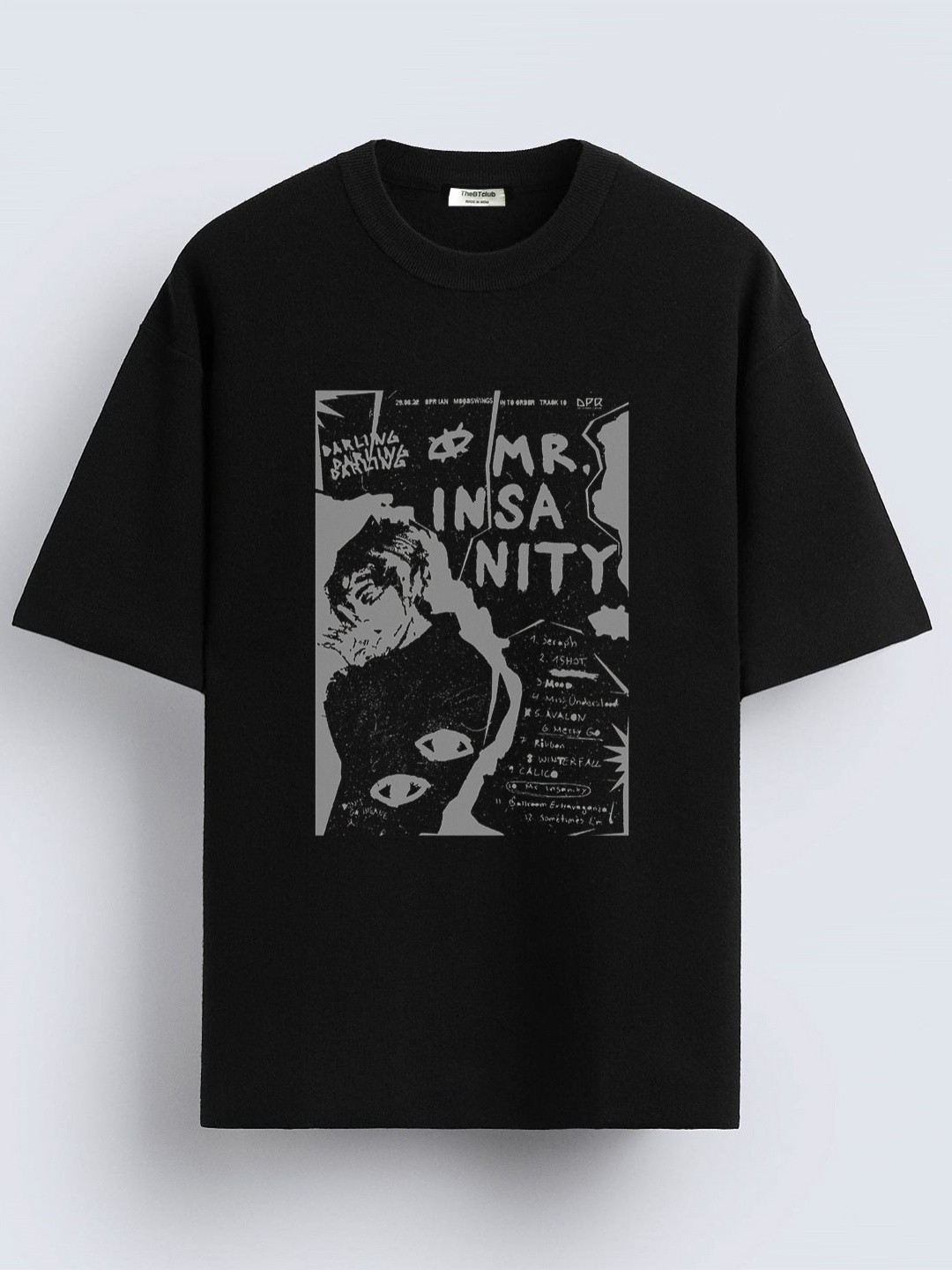 

TheBTclub Men Printed Drop-Shoulder Sleeves T-shirt, Black