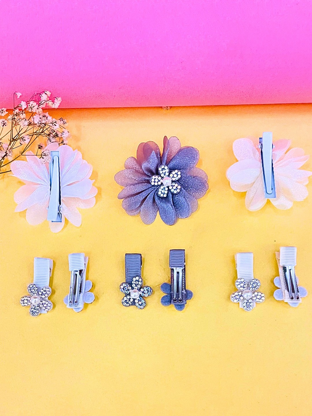 

MANSIYAORANGE Girls Set of 3 Embellished Alligator Hair Clips, Blue