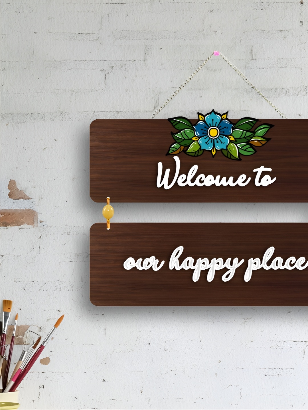 

Nupur Studios Brown & White Printed Wooden Wall Decor Hangings