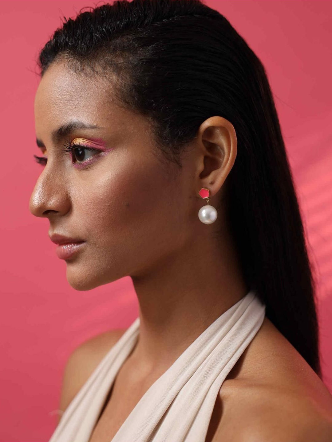 

Varnika Arora Gold-Plated Pearls Beaded Drop Earrings