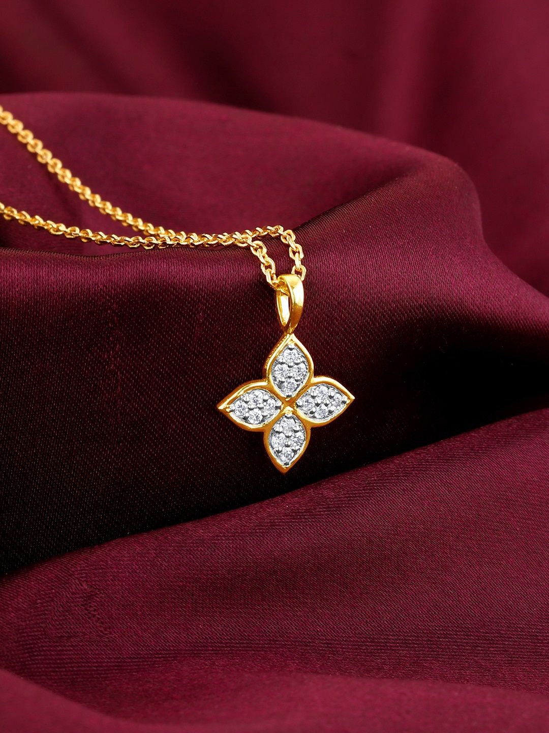 

GIVA Women 14K Gold Diamond Pendant
