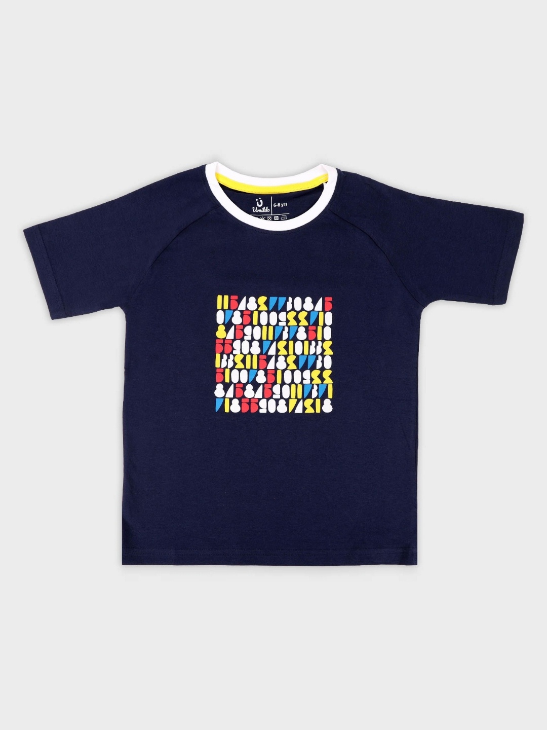 

UMILDO Boys Graphic Printed Round Neck Cotton T-shirt, Navy blue