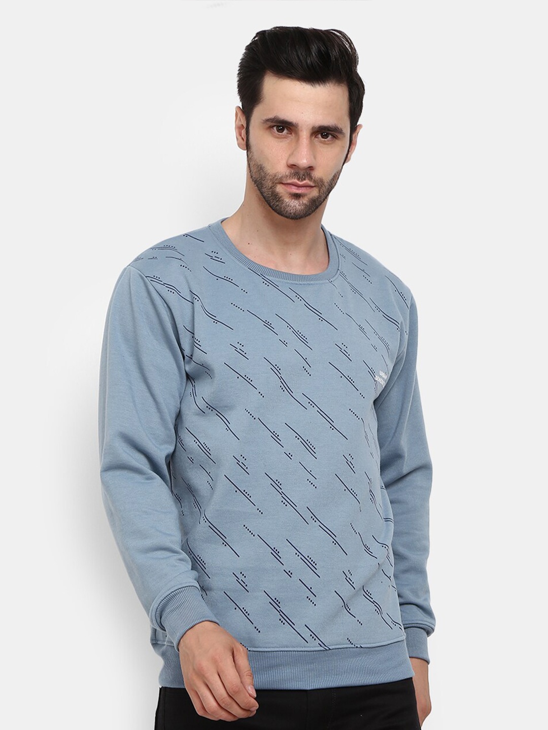 

V-Mart Men Blue Printed Sweatshirt